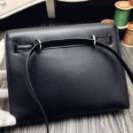 Black Swift Leather Replica Hermes Kelly Danse Versatile Handbag - Image 4