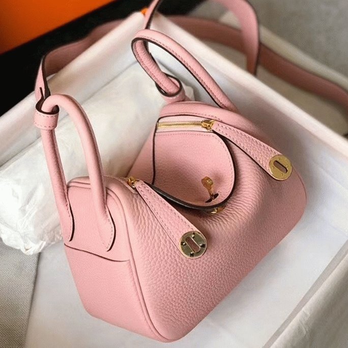 5E899BBE-856B-92E9-B537-D7F0ABD502AB.jpg Top replica Hermes Lindy Mini handbag in pink - Image 1