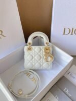 Dior Lady Dior Micro Bag Knockoff in White Cannage Lambskin - Image 9