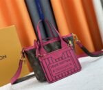 Louis Vuitton Neverfull Bandouliere Inside Out BB Tote In Monogram Canvas And Rose Pondichery Leather - Image 2