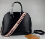Louis Vuitton Epi Leather Alma PM Jacquard Strap Handbag In Black