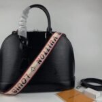 Louis Vuitton Epi Leather Alma PM Jacquard Strap Handbag In Black