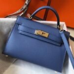 Hermes Kelly Mini II Bag Fake in Blue Agate
