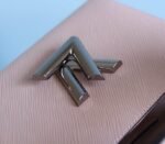 Louis Vuitton Epi Leather Twist MM Bag In Rose Ballerine Pink With Jacquard Strap - Image 8