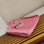 Prada Small Tote Bag Imitation in Pink Woven Raffia - Image 5