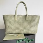 Top Quality Replica Bottega Veneta Cabat Large Bag In Travertine Intrecciato Lambskin - Image 9