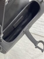 Dior Mini Saddle Bag Replica with Strap in Black Ultramatte Calfskin - Image 6