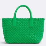 Top Quality Replica Bottega Veneta Cabat Mini Bag In Green Intrecciato Lambskin