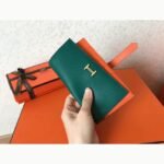 Malachite Orange Knockoff Hermes Bearn Wallet - Image 5