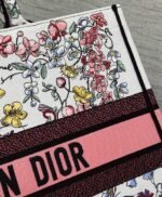 Dior Large Book Tote Bag Replica in White Multicolor Florilegio Embroidery - Image 6