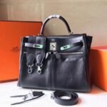 Black Fake Hermes Kelly Lakis 35cm Functional Designer Bag - Image 3