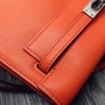 Orange Swift Leather Top Fake Hermes Kelly Danse Fun Crossbody - Image 4