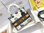 Dior Lady D-Lite Medium Bag Fake in White Pixel Zodiac Embroidery - Image 2