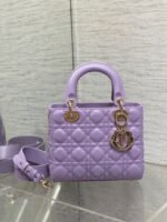 Dior Small Lady Dior Bag Fake in Lilas Lambskin with Resin Charms - Image 7