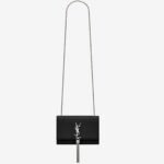 Fake Saint Laurent Kate Small Tassel Bag Noir Crocodile-embossed Leather
