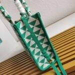 Prada Symbole Small Bag Replica in Green/White Jacquard Fabric - Image 2