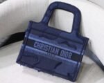 Dior Mini Book Tote Bag Replica in Blue Camouflage - Image 3