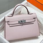 Hermes Kelly Mini II Bag Replica in Mauve Pale