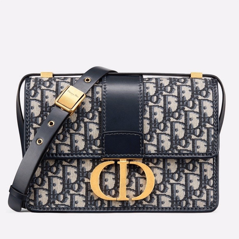 628258AF-6864-F1DB-4322-52A73A2EA3EB.jpg Dior 30 Montaigne Medium Bag Replica in Blue Dior Oblique Jacquard - Image 1