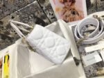 White Dior Lady D-Lite Medium Replica Bag with Macrocannage Texture - Image 6