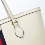 Ophidia medium leather tote in white - Image 5