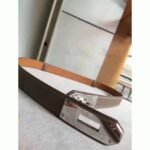 Etoupe epsom fake designer Hermes Kelly belt - Image 9