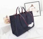 Louis Vuitton Monogram Empreinte Giant Onthego GM Tote In Navy Blue - Image 3