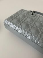 Dior Lady D-Joy Medium Bag Knockoff in Grey Calfskin with Diamond Motif - Image 7