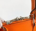 Louis Vuitton Epi Leather Alma BB Handbag In Orange With Jacquard Strap - Image 9