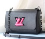 Louis Vuitton Epi Leather Twist MM Bag With Black Vibrant Pink Twist Lock - Image 3