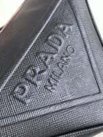 Prada Triangle Shoulder Bag Fake in Black - Image 7