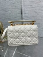 Dior Small Jolie Top Handle Bag Replica in White Cannage Calfskin - Image 4