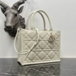 Dior Small Book Tote Bag Knockoff with Strap in White - Image 9