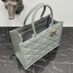 Dior Medium Book Tote Bag Replica with Strap in Grey - Image 4