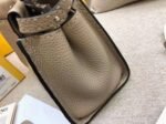 Top Quality Knockoff Fendi Peekaboo Mini Selleria Grey Bag with Python Leather Handle - Image 7