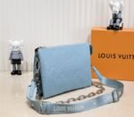 Louis Vuitton Coussin PM Bag In Turquoise Blue With Jacquard Strap - Image 3