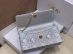 Dior Miss Dior Mini Bag Knockoff in Iridescent Metallic Silver Lambskin - Image 9
