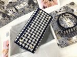 Dior Lady D-Lite Medium Bag Replica in Black   White Houndstooth Embroidery - Image 9