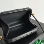 Replica Bottega Veneta Knot Minaudiere On Strap Black Foulard Intreccio Leather - Image 8