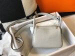 Best replica Hermes Lindy Mini handbag in pearl grey - Image 8
