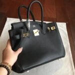 Hermes Birkin 35cm Imitation Designer Bag in Black - Image 7