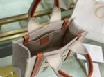 Top Quality Knockoff Chloe Small Woody Tote Bag in Canvas with Brown Leather Strips - Image 7