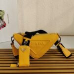 Prada Triangle Shoulder Bag Replica in Yellow - Image 3