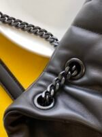 PUFFER MEDIUM CHAIN BAG IN DENIM AND SMOOTH LEATHER - Image 5