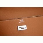 Brown fake designer Hermes Kelly Longue wallet - Image 6
