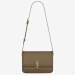 Fake Saint Laurent Medium Solferino Bag Khaki Green Calfskin