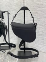 Dior Mini Saddle Bag Replica with Strap in Black Ultramatte Calfskin - Image 3
