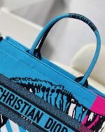 Dior Medium Book Tote Bag Fake in Blue D-Jungle Pop Embroidery - Image 4