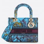 Dior Lady D-Lite Medium Bag Fake in Multicolor Toile de Jouy Voyage Embroidery