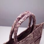 Dior Large Book Tote Bag Fake in Bordeaux Toile de Jouy Embroidery - Image 4